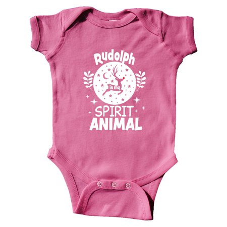 

Inktastic Christmas Rudolph is My Spirit Animal with Reindeer Silhouette Gift Baby Boy or Baby Girl Bodysuit