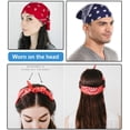 thumbnail image 3 of 3 Pieces Bandana Headscarf Neckerchief Nicki Scarf Biker Cloth Motorcycle Cloth Different Colors Paisley Pattern, Red, 3 of 4