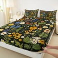thumbnail image 3 of Castle Fairy Teens Chic Floral Flowers 4 Pieces Queen Sheet Sets,Vintage Retro Aesthetic Ultra Soft Flat Sheet,Spring Garden Queen Fitted Sheet,Ultra Soft Home Decor, 3 of 7