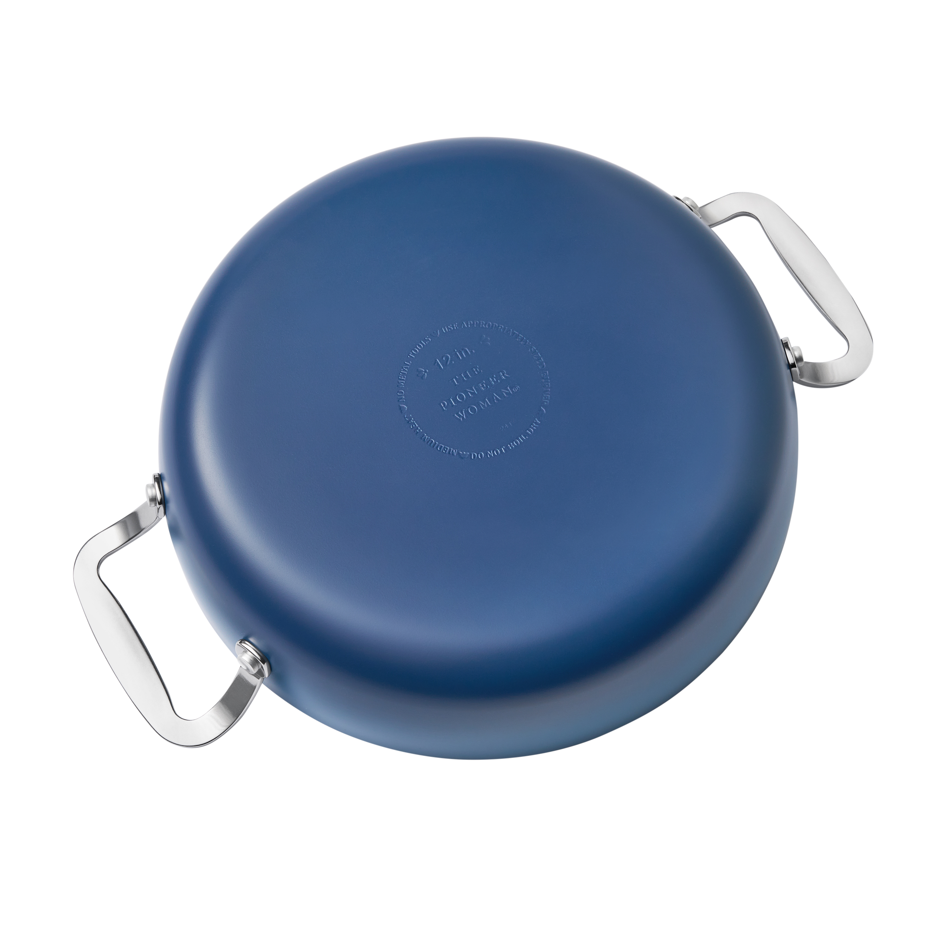The Pioneer Woman Harlow 12-Inch Ceramic Nonstick Pan with Lid, Denim Blue photo 7