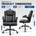 thumbnail image 5 of Waleaf Leather Office Chair,Wide Seat Small Computer Desk Chair Ergonomic Mid-Back Executive Chair with Back Support for Short People,Black, 5 of 11