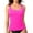 Hot Pink, variant on WIZUTIZ Womens Swimsuits Tankini Wide Straps T-shirt Push Up Slim Fit Swim Top with Mid Waist Briefs Low Rise Underwear Solid Swimwears Sleeveless U Neck Tankini Tops 2 Piece Travel Hot Pink