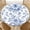 Blue Toile Floral, variant on ARTSLION Elastic Tablecloth For Round Tables, Waterproof Tablecover For Up To 36in Round Table, Dining Tablecover For Indoor And Outdoor, Holiday, Blue Bird Blossom