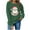 Army Green, variant on Christmas Crew Neck Sweatshirts Wome Santa Claus Print Shirt Long Sleeve Pullover Loose Tops for Holiday