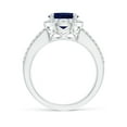thumbnail image 2 of ANGARA Natural Oval 3.3 ct Blue Sapphire Split Shank Halo Ring in 14K White Gold for Women (Size-10x8mm) | September Birthstone, Anniversary, Jewelry Gift for Women | Natural Blue Sapphire Ring, 2 of 9