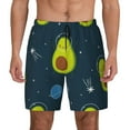 thumbnail image 2 of Picia Avocado in Space pattern Mens Swim Trunks with Compression Liner Stretch Beach Shorts Quick Dry with Zipper Pockets No-Chafing Board Shorts-Small, 2 of 9