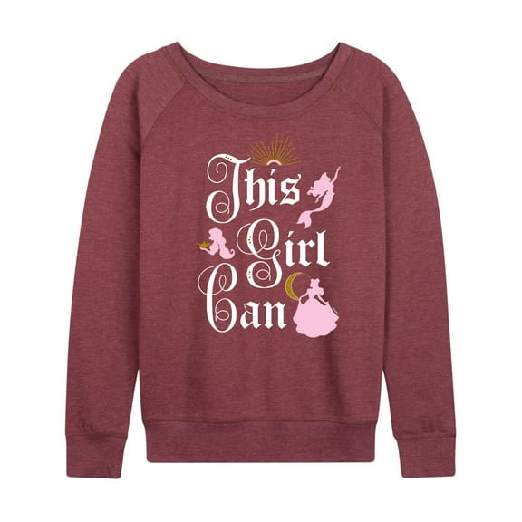 Disney Princess - This Girl Can - Women's Lightweight French Terry Long Sleeve Shirt