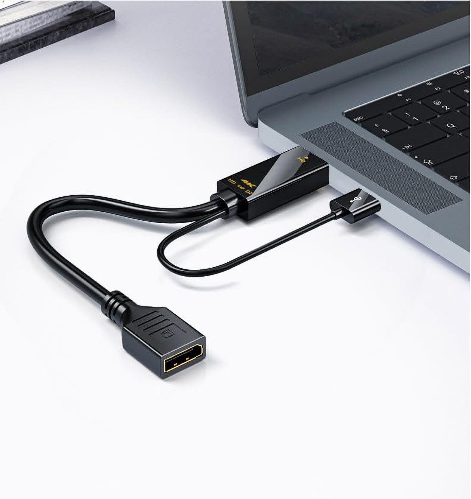KOMI HDMI to DisplayPort Cable, 4K@60Hz HDTV to DP 3840 * 2160, Audio-video Synchronisation,1.8M / 0.23M, Compatible with Computer, Set Top Box, Laptop, PS5/4, Projector, TV, (1.8 metres, DP Male)