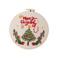 thumbnail image 1 of Kit de inicio de bordado navideño, costura hecha a mano, kit de bordado de invierno, aro de bordado, manualidades de bricolaje para principiantes, Árbol de Navidad, 1 of 9