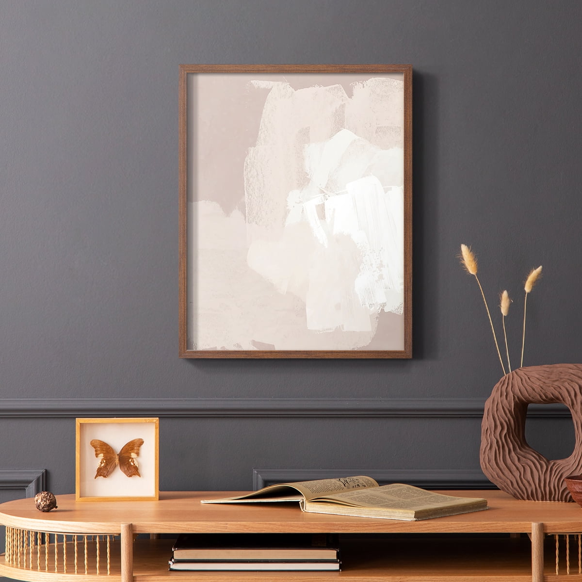 Cloud Slate II Framed Print in Brown Solid Wood Framed Print No Nail Hanging