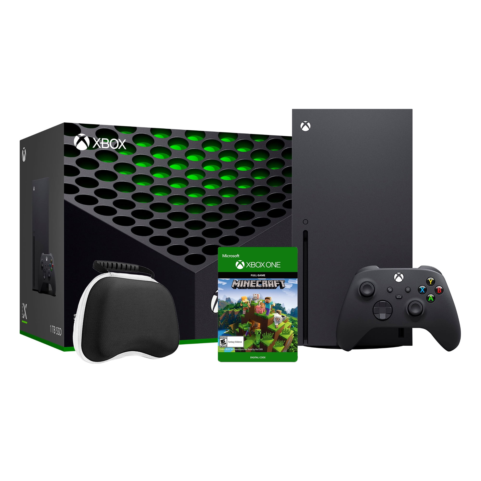 Microsoft 2022 Xbox Bundle - 1TB SSD Black Xbox Console JP Version and Wireless Controller with Minecraft Full Game - Region Free with Mytrix Controller Protective Case