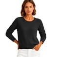 thumbnail image 6 of Dwellite Women Sweaters Knitted Cropped Crewneck Basic Trendy Fall Tops Cropped Sweater Winter Long Sleeve Dressy Top 2026 Black M, 6 of 6