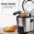 thumbnail image 2 of OVENTE Electric Deep Fryer, 0.9L Capacity, 840W with Adjustable Temperature, Locking Lid, Removable Fry Basket & Cool-Touch Handles, Stainless Steel Countertop Fryer, Silver FDM1091BR, 2 of 8