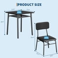thumbnail image 3 of Qinaqin 3-Piece cm de Profundidadining Mesa Set para 2 Madera Kitchen con Almacenamiento Rack y Upholstered Chairs Pequeño Cuadrado Metálico Legs Support Profundidadining, 3 of 7