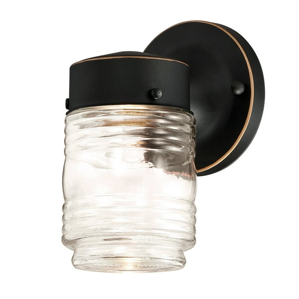 Design House 587253 Jelly Jar Indoor/Outdoor Integrated LED Wall Light