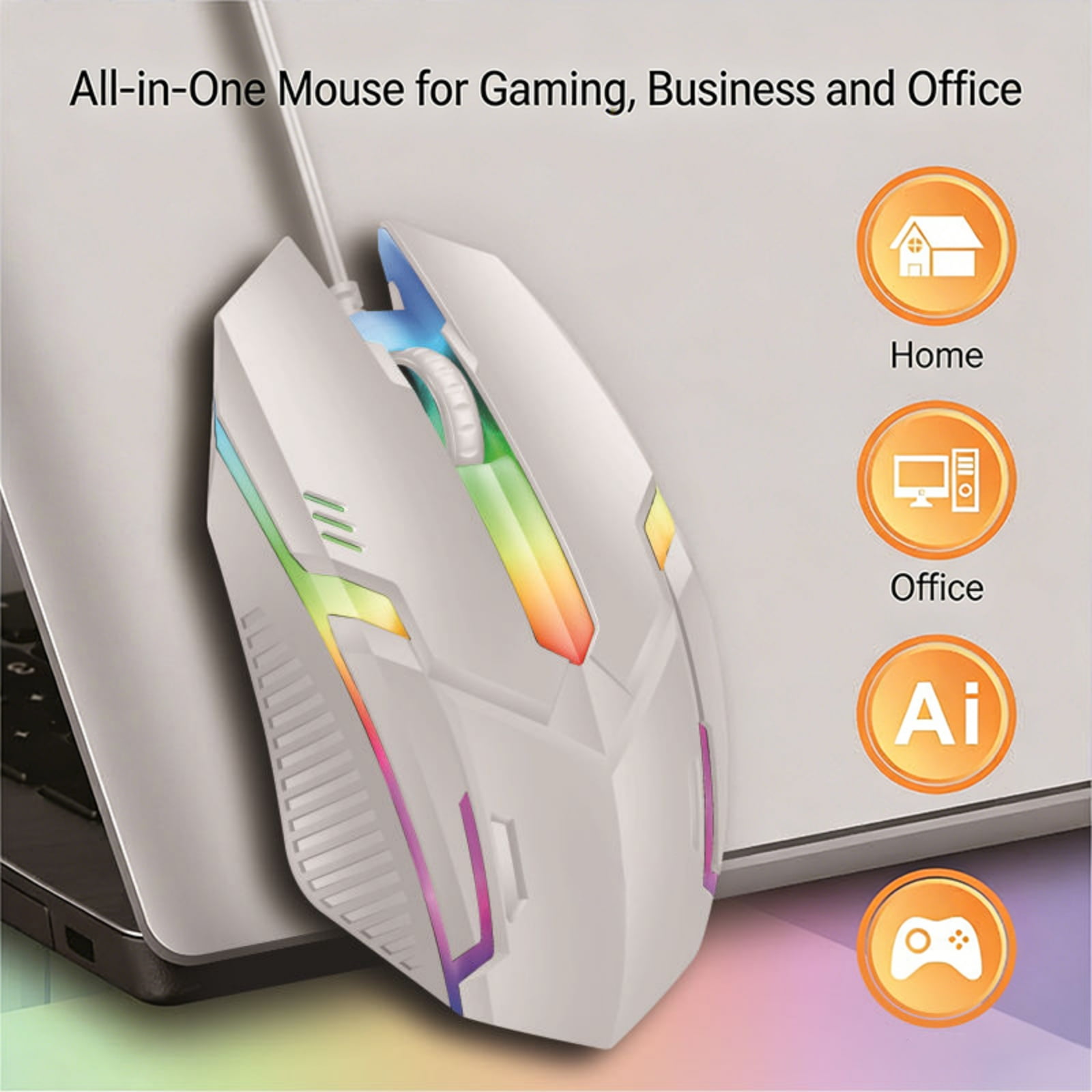 Suspended Keycaps Design USB Cord Keyboards Combo 104Key RGBs Backlit Mechanical Feel Waterproof For Gaming