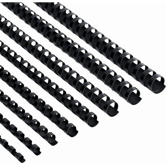 160pcs 8 Sizes Binding Combs Plastic Comb Binding Rings 21 Ring Black Binding Spines Letter Size Spiral Binding for Notebook Calendar Picture Album 1/4 3/8 1/2 5/8 3/4 13/16 inch