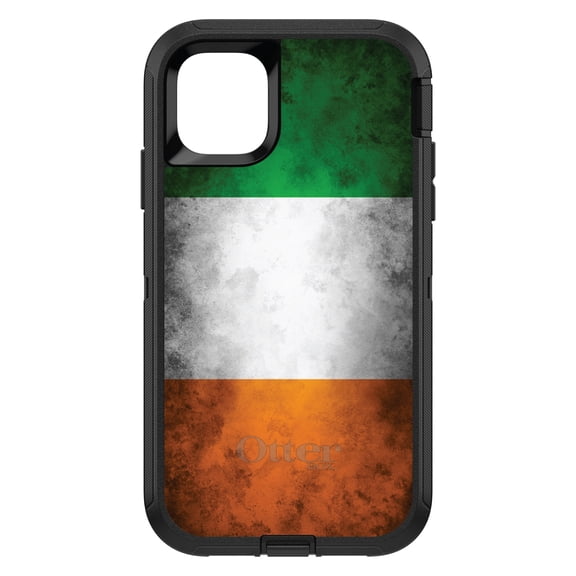 DistinctInk OtterBox Defender Custom Case for Apple iPhone 15 (6.1" Screen) - Show Your Love of Ireland - Lightweight Grip
