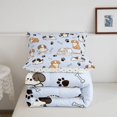 thumbnail image 5 of Manfei Sweet Puppy Full Size Comforter Sets, Dog Paw Bone Bedding Comforter Set, Light Blue, Polkadot Reversible, 3pcs, 1 Comforter and 2 Pillowcases, 5 of 7