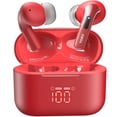 thumbnail image 1 of TOZO T20 Wireless Earbuds Bluetooth Headphones 48.5 Hrs Playtime with LED Digital Display, IPX8 Waterproof, Dual Mic Call Noise Cancelling 10mm Broad Range Speakers with Wireless Charging Case Red, 1 of 5