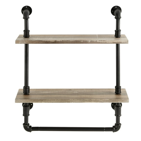 Danya B. Olivia Double Shelf Unit with Towel Rod