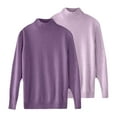thumbnail image 4 of Women Sweaters Women'S Autumn And Winter 2pc Solid Color Soft And Comfortable Round Neck Pullover Sweaters, 4 of 4