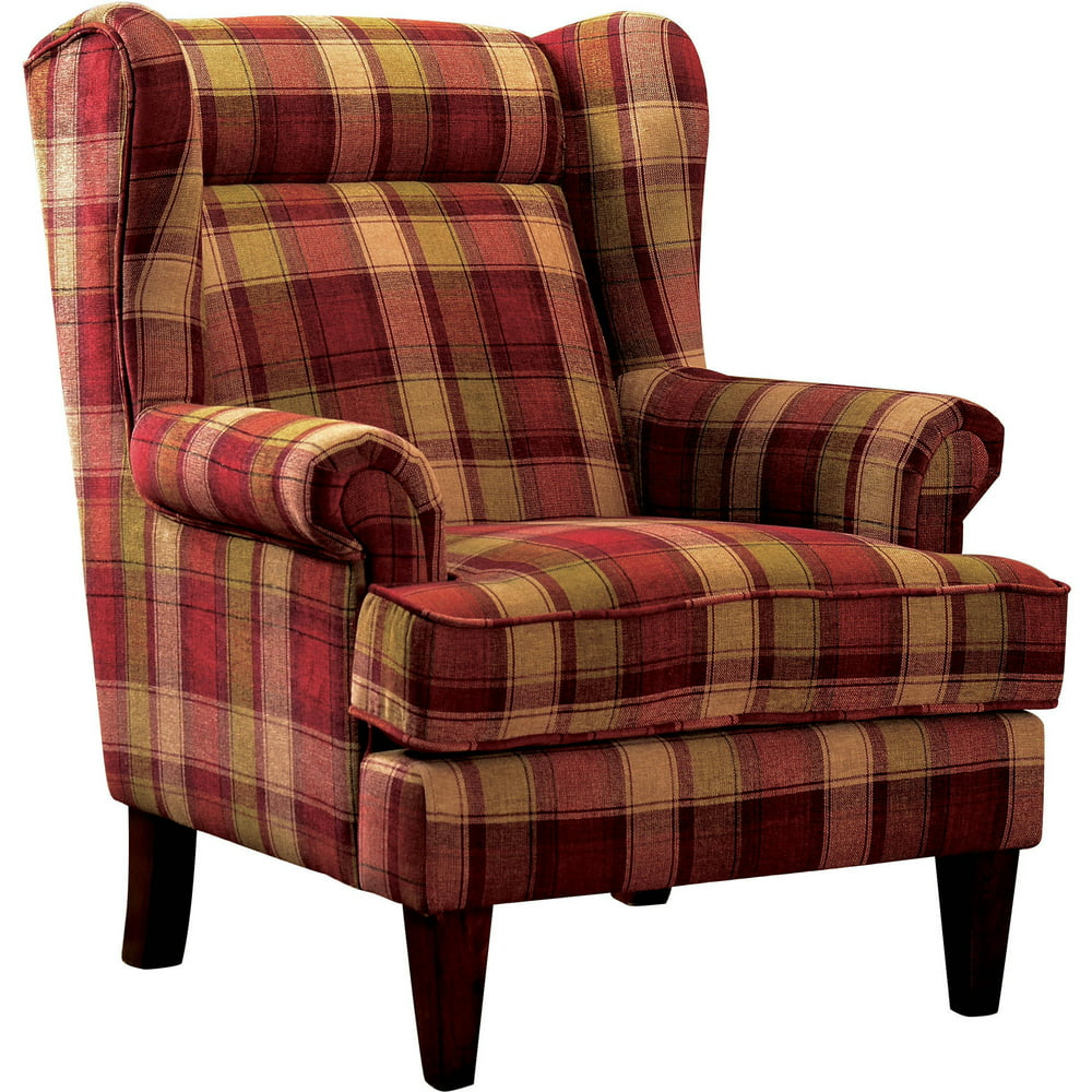 Furniture of America Loida Traditional Plaid Accent Chair