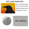 thumbnail image 3 of DIY Latch Hook Rug Kits Black Raven with Sunset Background Stamped Non-slip Mat Crocheting Yarn Hook and Latch Emboridery Tapestry for Home Floor Decor and Pet Warm Cushion 52x38cm(3), 3 of 7