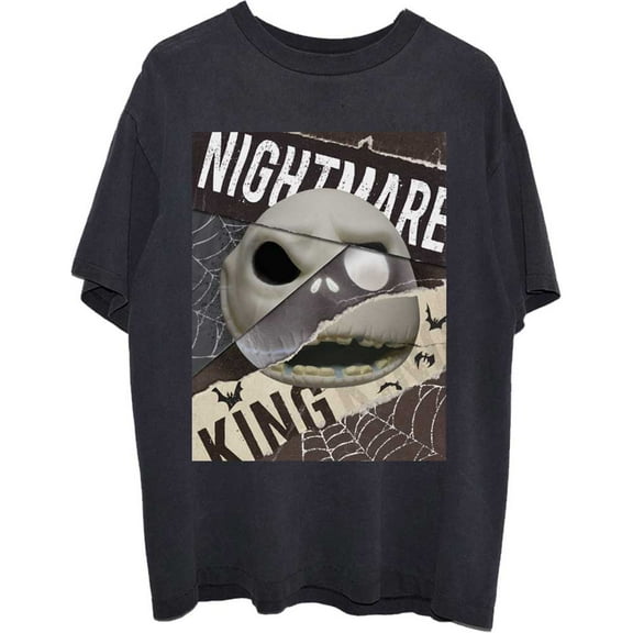 Disney Unisex T-Shirt The Nightmare Before Christmas Nightmare Skull  (Small)