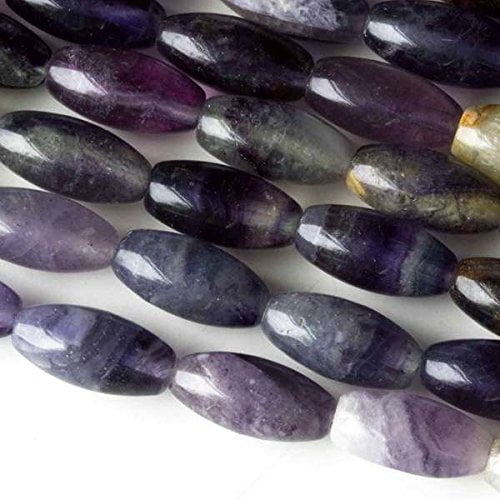 Perles de Fleurs de Cerisier Perles de Fluorite 8x15mm Riz Lisse - Brin de 8 Pouces