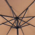 thumbnail image 5 of HomGarden 10FT Outdoor Solar Patio Umbrella, 32LED Lighted, 8 Aluminum Ribs W/Tile & Crank, Beige, 5 of 8