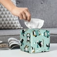 thumbnail image 4 of Kdxio Winter Skiing Penguin Print Tissue Box Cover,Square Decorative PU Leather Facial Paper Case Organizer Holder Dispenser for Bathroom,Night Stands,Desk,Car 5.2''X5.2''X5.2'', 4 of 6