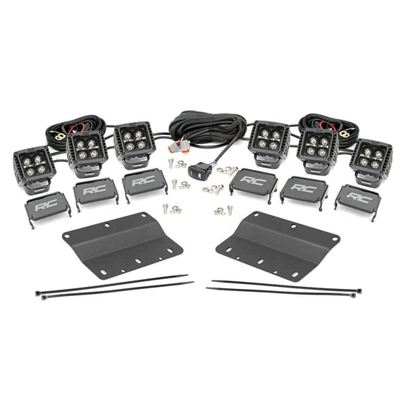 Rough Country DRL Triple LED Fog Light Kit for 2021-2025 Ford Bronco - 51087