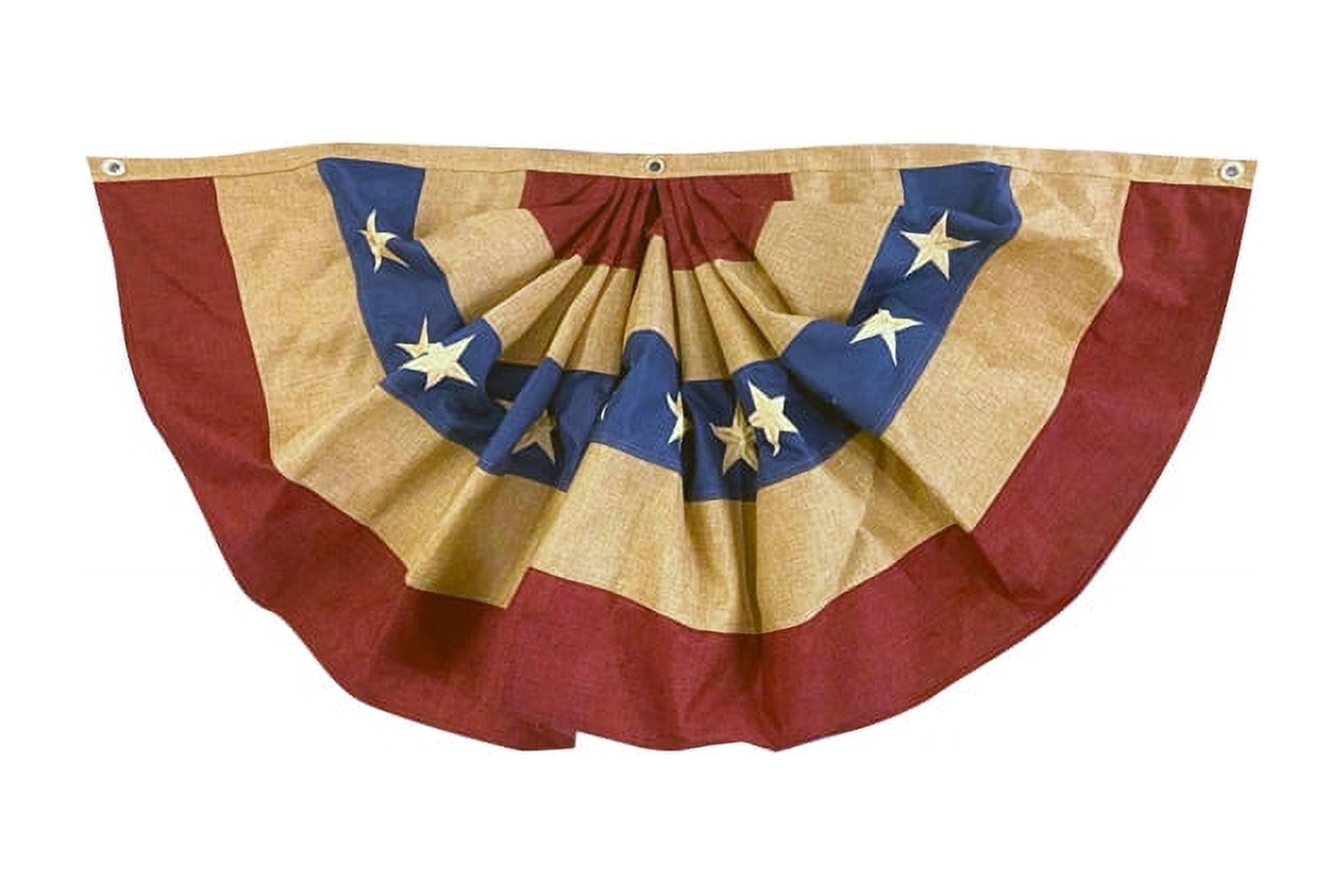 Briarwood Lane 36" x 18" Polyester Burlap Patriotic Outdoor Flag, Weatherproof, 3 Pack