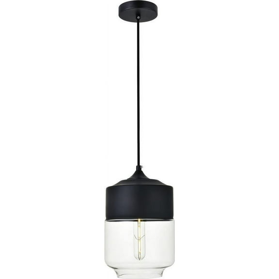 ASHWELL Pendant Transitional Clear Black Glass Iron Wire Bronze Medium E26