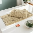 thumbnail image 3 of Unique Bargains Geometric Pattern Cotton Decorative Hand Towels Beige 2-Piece, 3 of 4