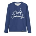 thumbnail image 4 of Timegard Hauts pour Femmes Joyeux Noël Imprimé Manches Longues Col Rond Pull Décontracté Ample Confortable Automne, 4 of 4