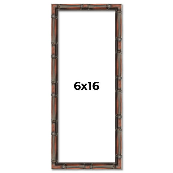 6x16 Frame Brown Bamboo with Dark Coffee/Walnut Finish | Solid Wood Picture Frame Width 0.75 Inches