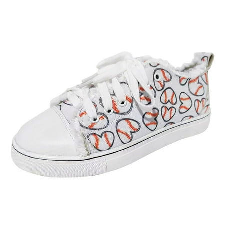 

Print Lace Up Canvas Shoes Womens Casual Canvas Flat Sneakers Shoes