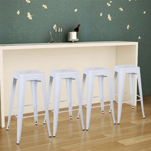 Abble 24 Inch Bar & Counter Stool (Set of 4), White - Walmart.com