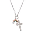 thumbnail image 2 of Delight Jewelry Silvertone Enamel Rainbow I Have Plans for You Engraved Cross Zoey Necklace, 28", 2 of 4