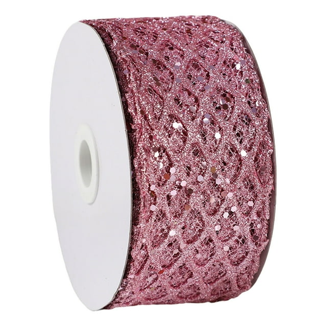 Valentine Decorations for Home Valentines Decor 1Roll 2.5 Inch Glitter Mesh Wired Ribbon for Valentines Tree Wrapping Crafts Bows Wreaths Garland Tree Topper Holiday Decor 10 Yards Valentines Decor