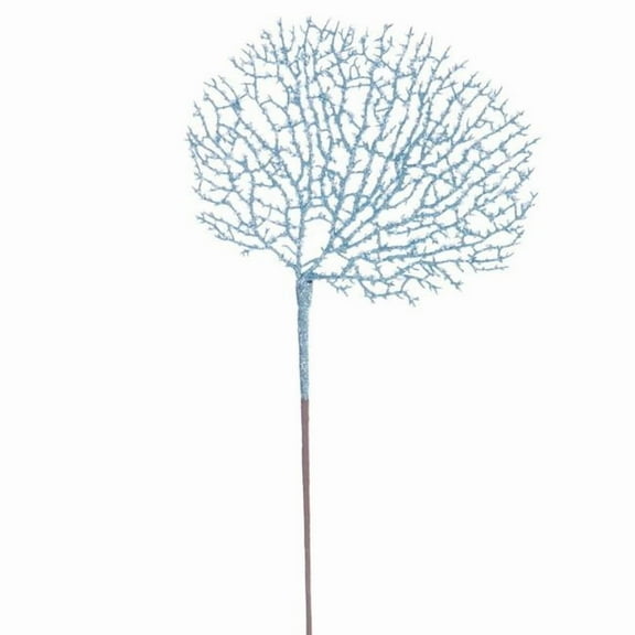 Vickerman RG251532 21 in. Baby Blue Glitter Coral Spray - 4 per Bag