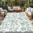 thumbnail image 2 of Green Flower Outdoor Rug 5x8 Ft - Reversible Patio Rug Outdoor Camping Rugs, Farmhouse Vintage Boho Leaf Spring Washable Indoor Outdoor Area Rugs, Non-Slip Outdoor Carpet Runner for Deck/Porch, 2 of 8