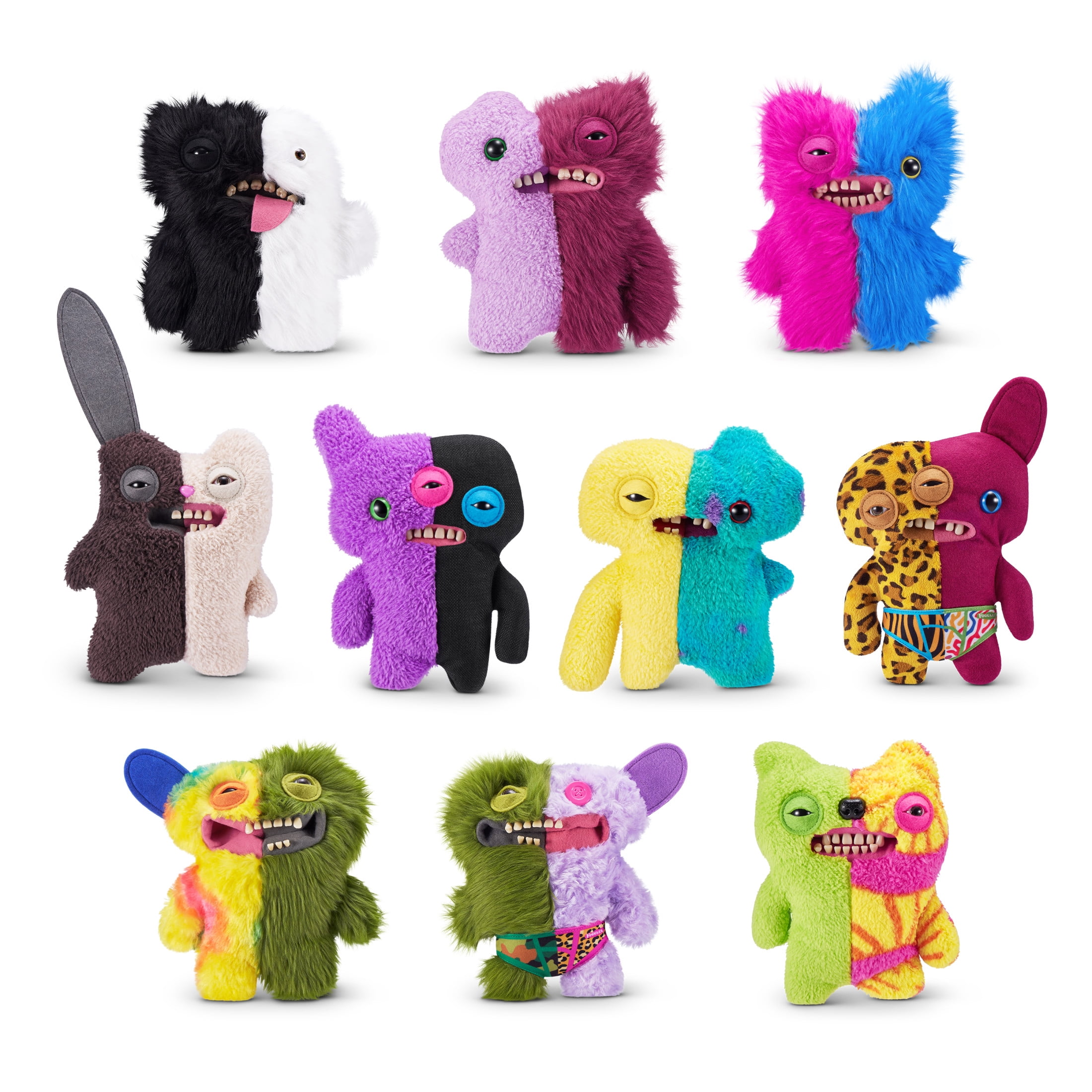 Fuggler Misfit Monsters 9 inch (Mr Screech - Pink & Blue), Ugly Monster Stuffed Animal Toy by ZURU