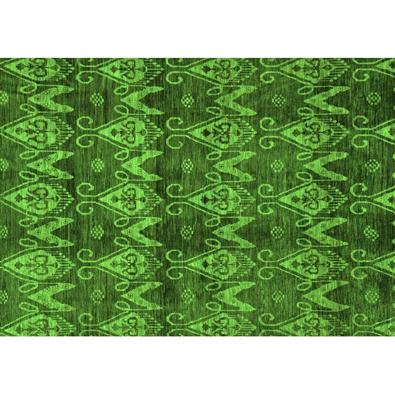 Ahgly Company Indoor Rectangle Abstract Green Modern Area Rugs, 2' x 3'