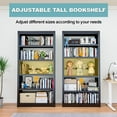 thumbnail image 4 of Bookshelf,6-Tier Adjustable Steel Bookshelf,69" H Heavy Duty Metal Bookcase for Home/Office/Garage,Black Shelf (Black, 69" Tall), 4 of 13