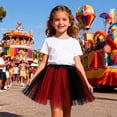 thumbnail image 2 of ZHOUCHANKIDS 4 Layers Tutu for Toddler Girls Kids Carnival Princess Puffy Tulle Dance Skirt Birthday Party Red 3-8Years, 2 of 7