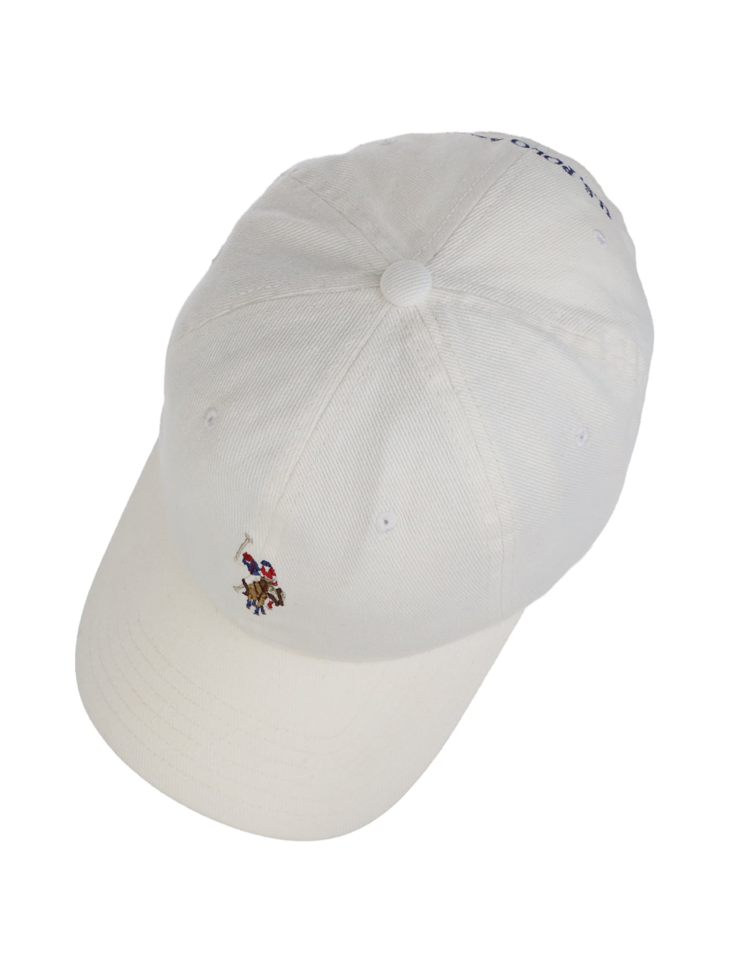 U.S. Polo Assn. Double Horseman Embroidered Dad Hat, White, One Size