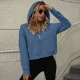 thumbnail image 6 of QUYUON Womens Hoodies Half Zip Long Sleeve Fleece Crop Pullover Sweatshirts with Pockets Soft Lightweight Quarter Zip up Cropped Hooded Sweatshirts Tops Fashion Cute Sweatshirts Dark Blue XXL, 6 of 6